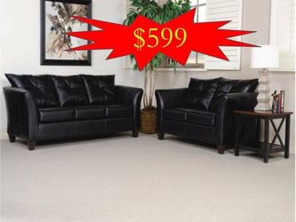 Beautiful black couch and love seat!