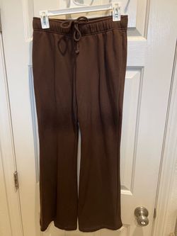 Brown Flare Sweatpants with Drawstring