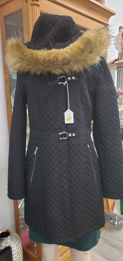 Quilted Dark Brown Winter Coat Size Medium