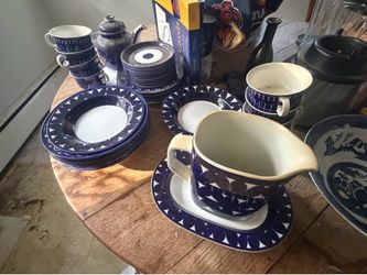 Arabia of Finland “Arabica” Blue Dinnerware Set – Vintage Mid-Century – 30+ Pieces