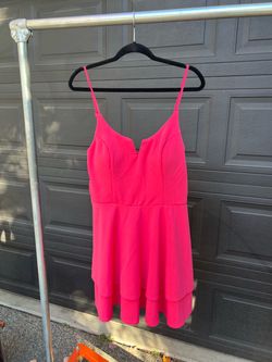Hot Pink Mini Dress with Spaghetti Straps