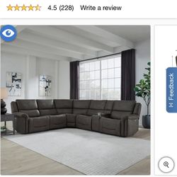 Carlin Fabric Power Reclining Sectional with Power Headrests