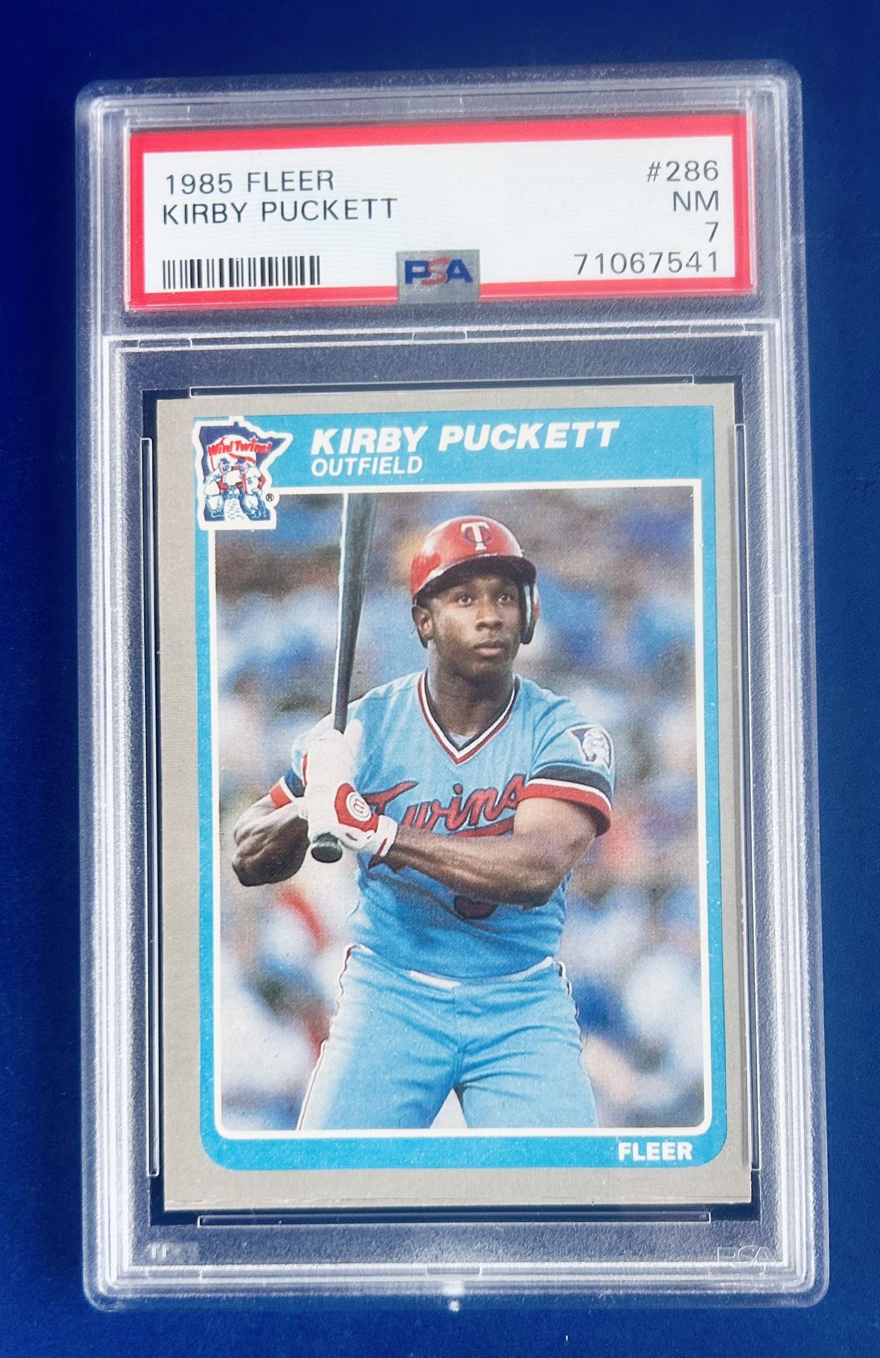 1985 Fleer Kirby Puckett Rookie Baseball Card Graded PSA 7
