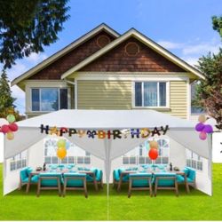 10' x 20' Outdoor Tent Canopy Tent Party Tent Wedding Tent Gazebo Pavilion Backyard Tent with Side Walls, White 