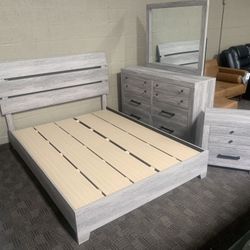 Grey Queen Dresser Bed Set 