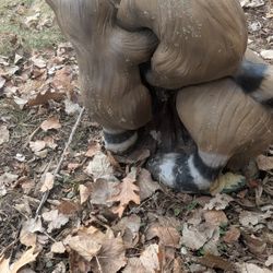 Cement Raccoon Garden Statue 