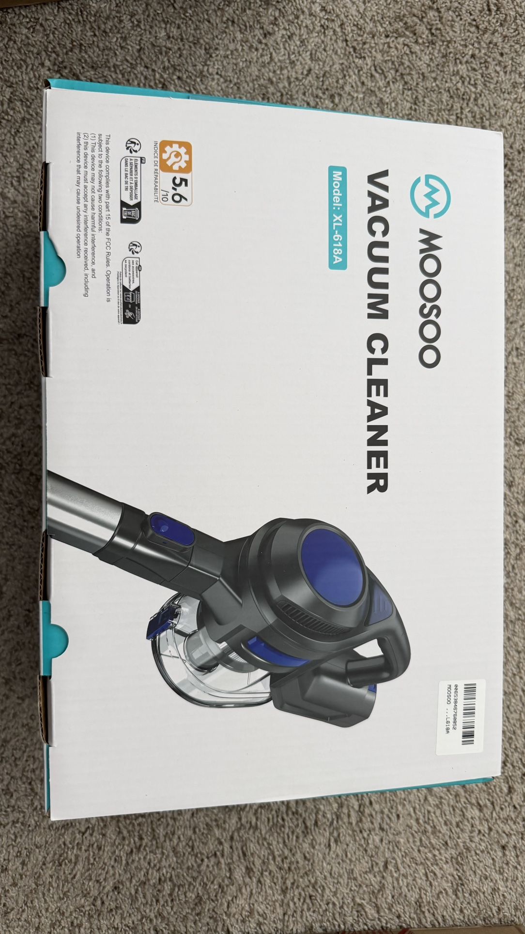 MOOSOO Cordless Stick Vacuum Cleaner Lightweight for Carpet Floor Pet Hair Home XL-618A