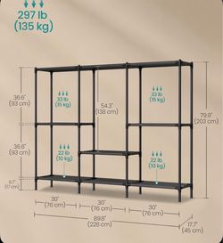 Clothes Rack Portable Closet Heavy-Duty Wardrobe Organizer - Black