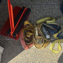 Heavy Duty Ratchet Straps + Wheel Chocks Set