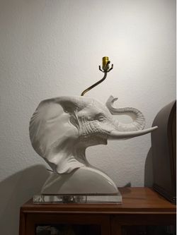 Large white elephant lamp