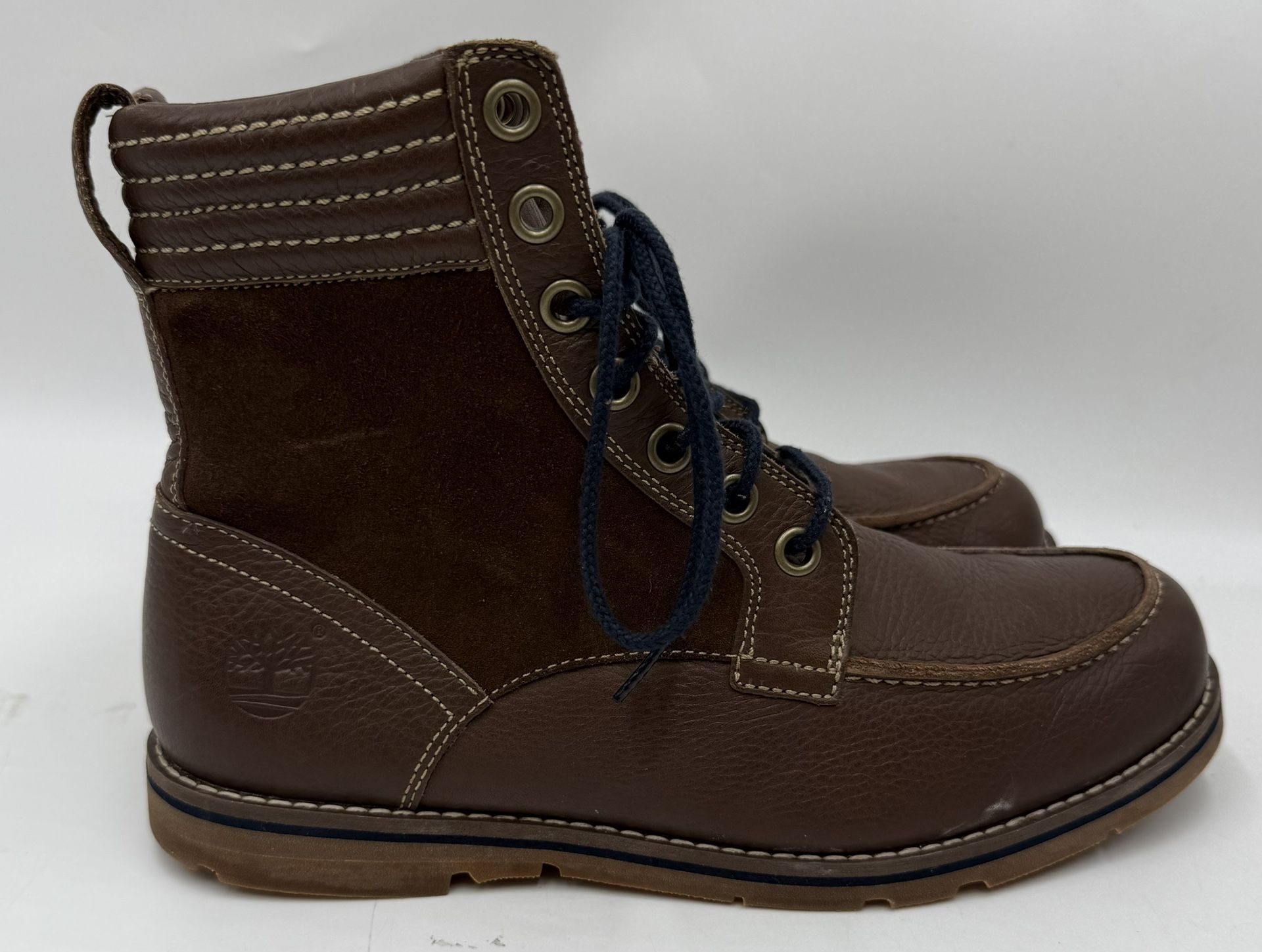 TIMBERLAND Men Size 9 Brown Bertram Moc Toe Boot Shoe