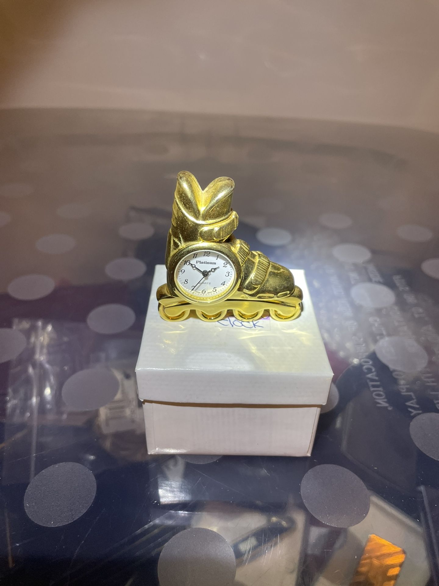 Miniature Platinum Roller Balde Clock