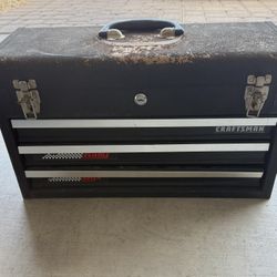 Vintage Craftsman Rally Box Mechanic Tool Box 3 Drawer - Used