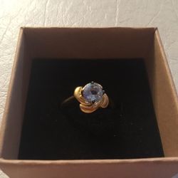  Blue Gold Ring 925