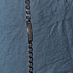 Custom Diamond And Sterling Silver ID Bracelet 