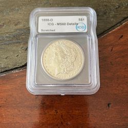 1898-0 Morgan Silver Dollar - Graded MS60! Uncirculated! 