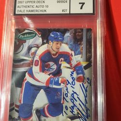 AUTOGRAPHED 2007 Upper Deck hockey Dale Hawerchuk INSCRIBED UCG 10/7