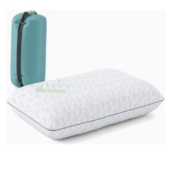 Vaverto Small Memory Foam Bed Pillow for Camping - Compressible Medium Firm, Breathable Cover, Machine Washable, Ideal Backpacking