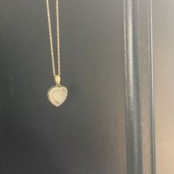 Gold Diamond Heart Necklace 10kt