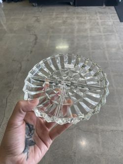 Vintage Crystal Glass Ashtray