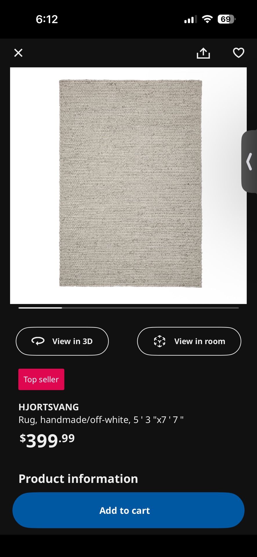 Beautiful Textured Wool HJORTSVANG Rug