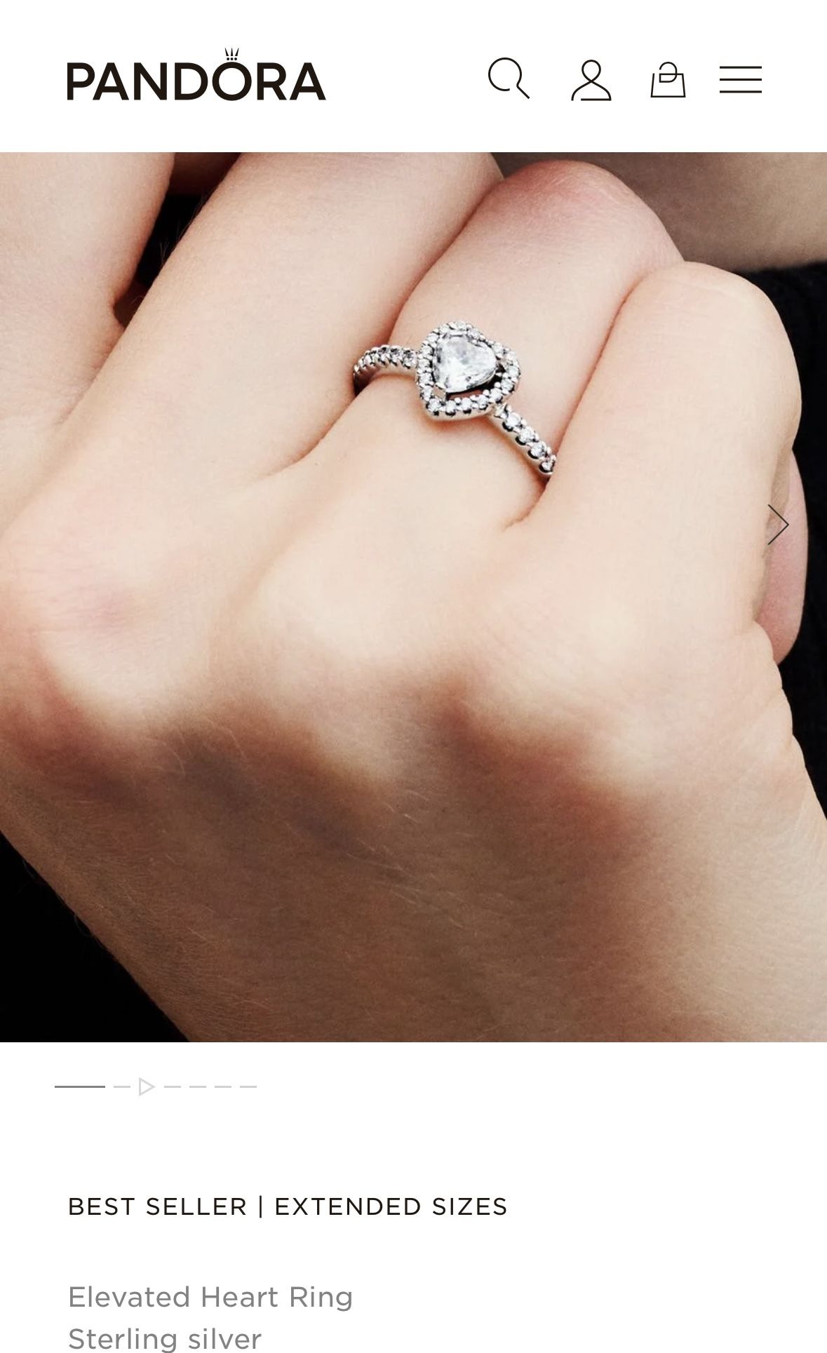 Pandora; Elevated Heart Ring