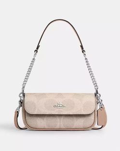 coach hailey flap bag in signature canvas CAN70