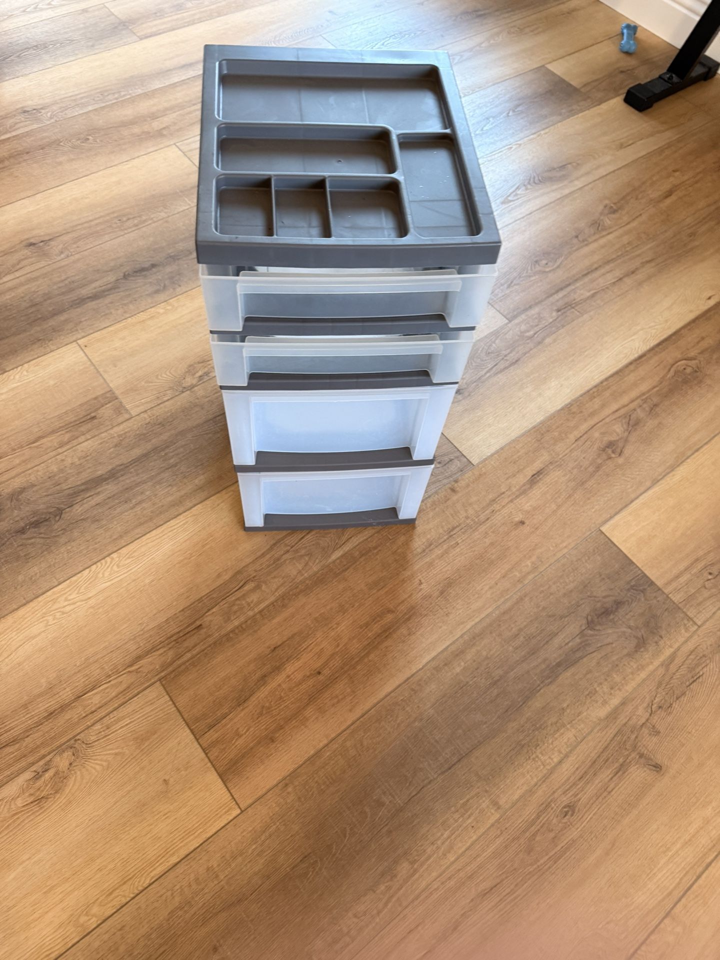 4 Drawer Plastic Storage Tower with Organizer Top