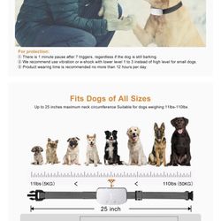 Dog Bark Collar, Rechargeable Anti Barking Training Collar, No Bark Collar 7 Adjustable Sensitivity and Intensity Levels for Small Medium Large Dogs