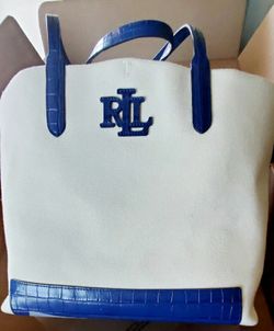Lauren Ralph Lauren tote bag in canvas and leather