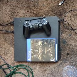 Ps4 With Controller And Game