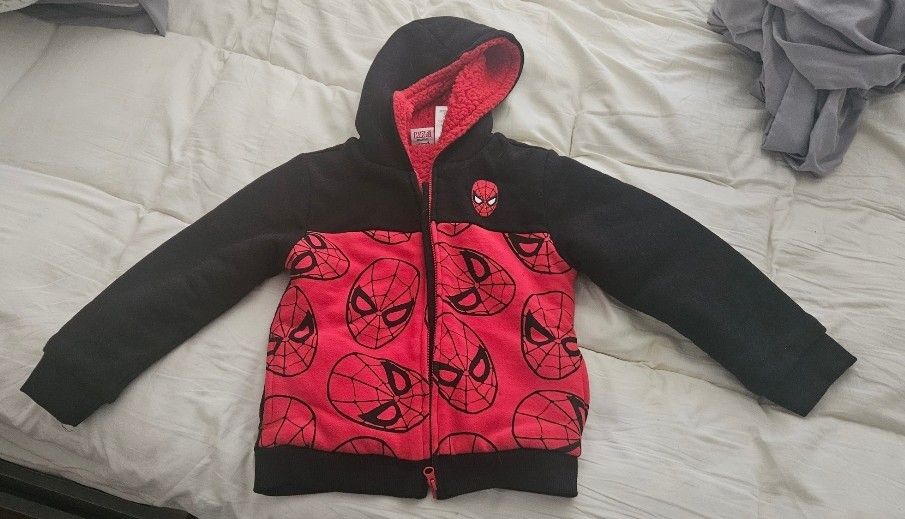 Marvel Spiderman Fleece Lined Zippered Hoodie