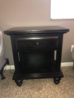 Black wooden night stand (1)