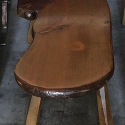 Beautiful Signed Live Edge Coffee Table / Bench  48”x19” And 16”H
