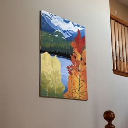 Large canvas - Colorado mountains - original painted and signed by the colorado artist