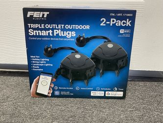 NIB Feit Electric Triple Outlet Outdoor Smart Plugs (2-Pack)