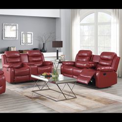BRAND NEW RECLINING LEATHER SOFA or LOVE SEAT 
