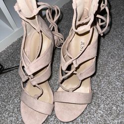 Blush Colored Strappy Heels