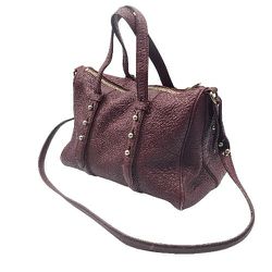 ALEXANDER WANG Womens 'Daria' Studded Crossbody Duffle Burgundy Leather Handbag 