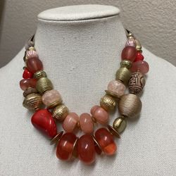 Chico’s, Double Strand Spring Beaded Necklace