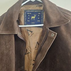 Vintage Brown Suede Bomber Jacket