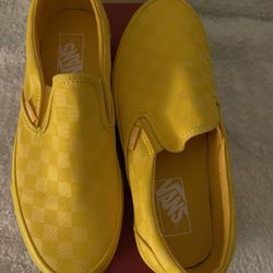Slip Ons Vans Yellow Checkered