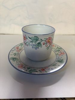 Floral Porcelain Cup and Saucer Set