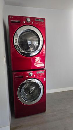 LG Washer and Gas Dryer - Red