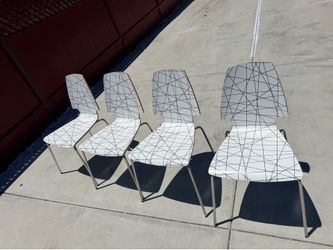 IKEA Vilmar White Wood Dining Chair x4 set