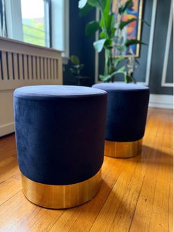 WayFair Black Velvet Ottomans