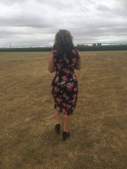 Floral black dress
