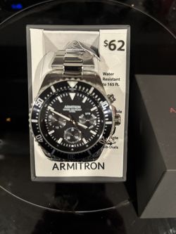 Armitron Quartz Black Face Diver Style Watch . New In Box 