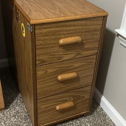 Wood File Cabinet 