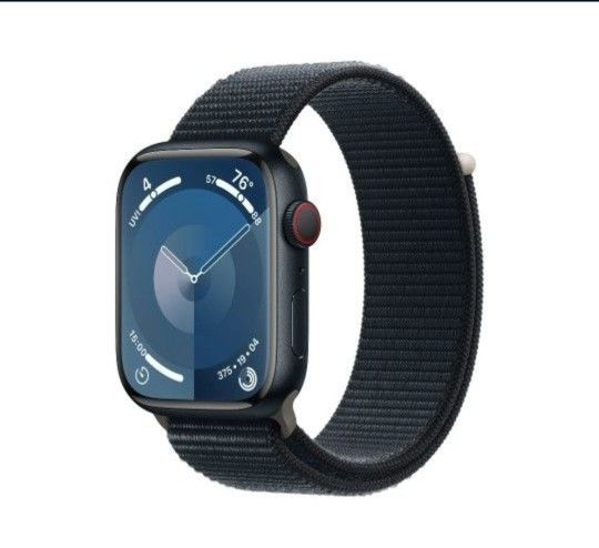 Apple Watch Series 9 With Blood Oxygen GPS + Cellular 45mm Midnight Aluminum Case with Midnight Sport Loop